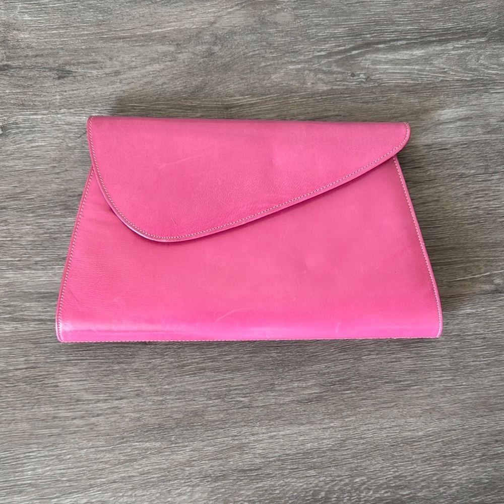 Vintage Mod Pink Goat Leather Clutch